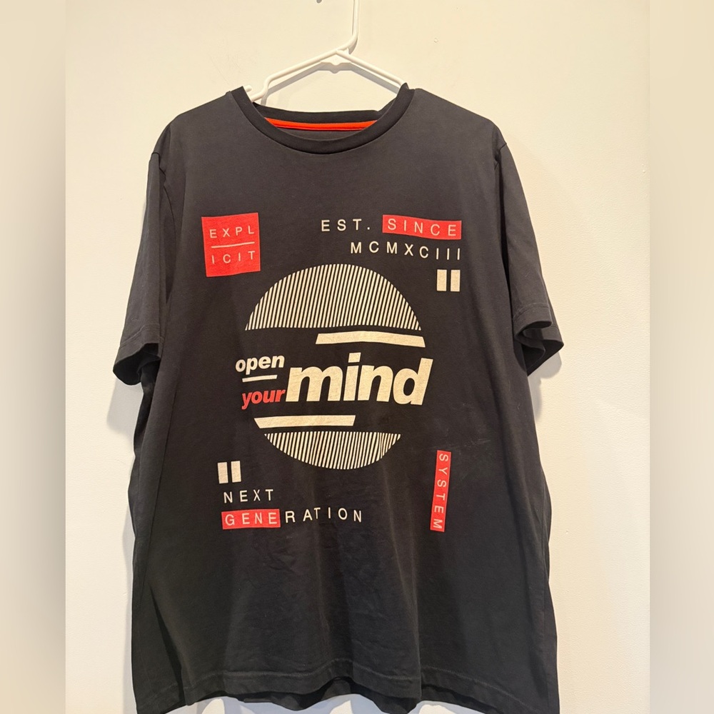 Splash Black Graphic Tee with Red Accents